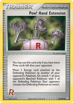 Carte Pokémon Peu commune Pow! Hand Extension 85/109 de la série Ex Team Rocket Returns