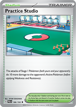 Uncommon Pokémon card Practice Studio 186/193 from Paldea Evolved expansion