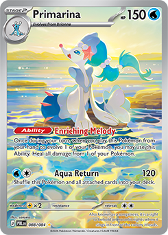 Illustration rare Pokémon card Primarina 88/84 from Pitch Black expansion