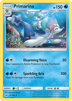 Primarina 41/149 Pokémon card from Sun & Moon for sale at best price