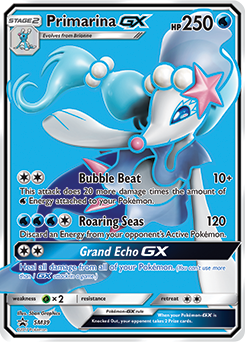 Promo Pokémon card Primarina GX SM39 from Sun and Moon Promos expansion