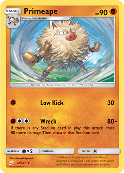 Primeape 72/181 Pokémon card from Team Up for sale at best price