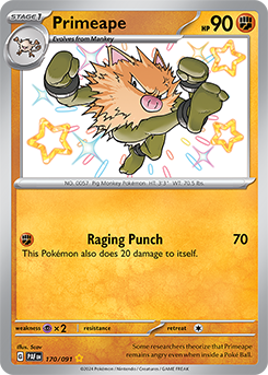 Primeape 170/91 Pokémon card from Paldean fates for sale at best price