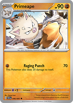 Primeape 46/91 Pokémon card from Paldean fates for sale at best price