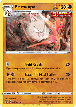 Primeape 67/163 Pokémon card from Battle Styles for sale at best price