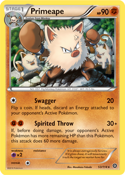 Primeape 53/114 Pokémon card from Steam Siege for sale at best price