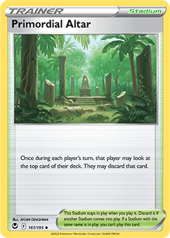 Uncommon Pokémon card Primordial Altar 161/195 from Silver Tempest expansion