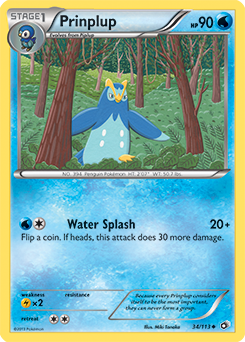 Uncommon Pokémon card Prinplup 34/113 from Legendary Treasures expansion
