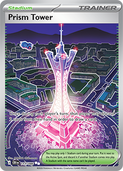 Ultra rare Pokémon card Prism Tower 111/86 from Chaos Rising expansion