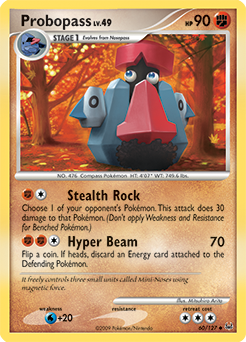 Uncommon Pokémon card Probopass 60/127 from Platinuim expansion