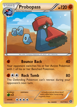 Rare Pokémon card Probopass 55/114 from Steam Siege expansion