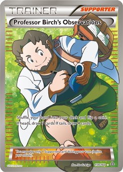 Full Art Trainer Pokémon card Professor Birch's Observations 159/160 from Primal Clash expansion