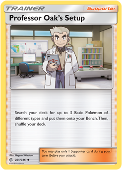Professor Oak's Setup 201/236 Pokémon card from Cosmic Eclipse for sale at best price