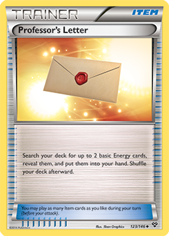 Uncommon Pokémon card Professor's Letter 123/146 from X&Y expansion