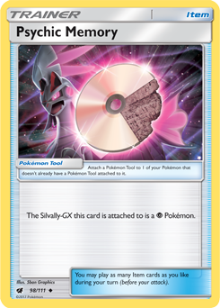 Uncommon Pokémon card Psychic Memory 98/111 from Crimson Invasion expansion