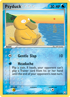 Common Pokémon card Psyduck 70/109 from Ex Team Rocket Returns expansion