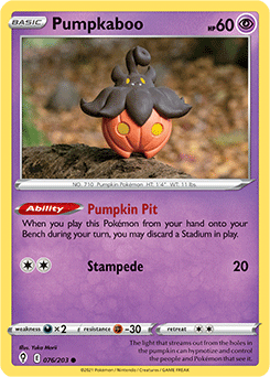 Pumpkaboo 76/203 Pokémon card from Evolving Skies for sale at best price