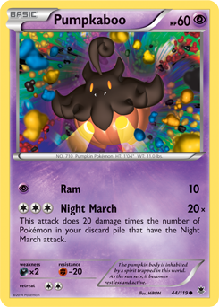 Common Pokémon card Pumpkaboo 44/119 from Phantom Forces expansion