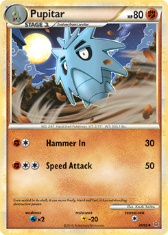 Uncommon Pokémon card Pupitar 39/95 from Unleashed expansion