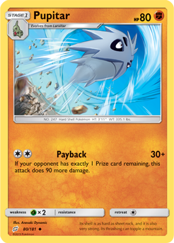 Pupitar 80/181 Pokémon card from Team Up for sale at best price