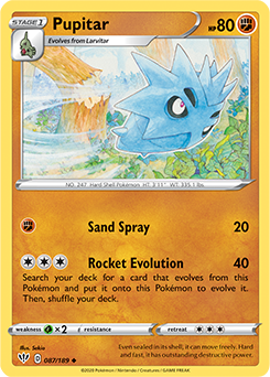 Pupitar 87/189 Pokémon card from Darkness Ablaze for sale at best price