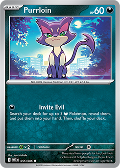 Common Pokémon card Purrloin 55/86 from White Flare expansion