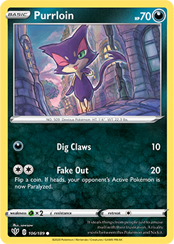 Purrloin 106/189 Pokémon card from Darkness Ablaze for sale at best price