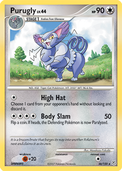Purugly 36/130 Pokémon card from Diamond & Pearl for sale at best price