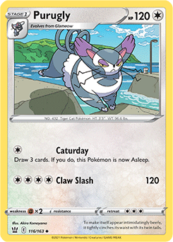 Purugly 116/163 Pokémon card from Battle Styles for sale at best price