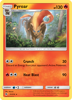 Pyroar 51/214 Pokémon card from Lost Thunder for sale at best price