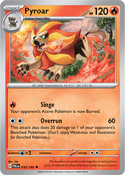 Pyroar 032/193 Pokémon card from Paldea Evolved for sale at best price