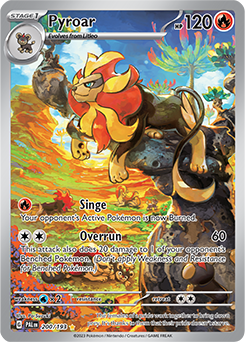 Illustration rare Pokémon card Pyroar 200/193 from Paldea Evolved expansion