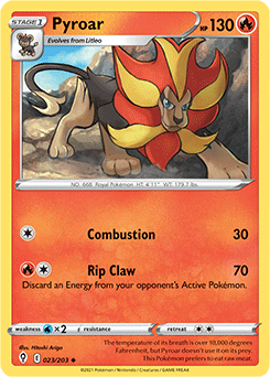 Pyroar 23/203 Pokémon card from Evolving Skies for sale at best price