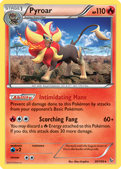 Pyroar 20/106 Pokémon card from Flashfire for sale at best price