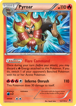 Rare Pokémon card Pyroar 12/119 from Phantom Forces expansion