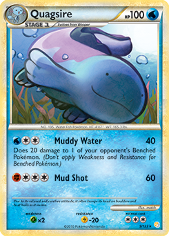 Rare holo Pokémon card Quagsire 9/123 from HeartGold SoulSilver expansion