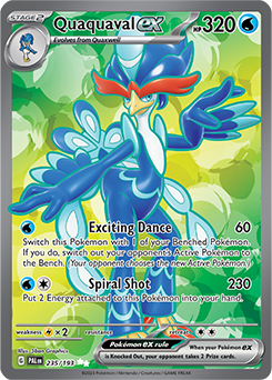 Ultra rare Pokémon card Quaquaval ex 235/193 from Paldea Evolved expansion