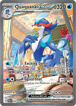 Special illustration rare Pokémon card Quaquaval ex 260/193 from Paldea Evolved expansion