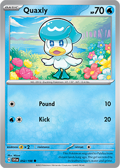 Common Pokémon card Quaxly 052/198 from Scarlet & Violet expansion
