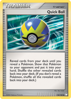 Uncommon Pokémon card Quick Ball 114/123 from Mysterious Treasures expansion