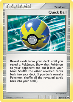 Uncommon Pokémon card Quick Ball 86/100 from Majestic Dawn expansion