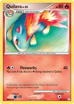 Uncommon Pokémon card Quilava 60/123 from Mysterious Treasures expansion