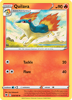 Uncommon Pokémon card Quilava 024/189 from Astral Radiance expansion