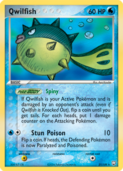 Carte Pokémon Rare Qwilfish 27/109 de la série Ex Team Rocket Returns