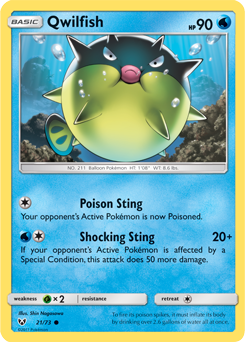 Qwilfish 21/73 Pokémon card from Shining Legends for sale at best price