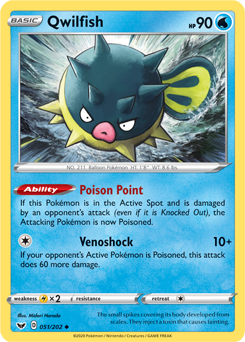 Qwilfish 51/202 Pokémon card from Sword & Shield for sale at best price