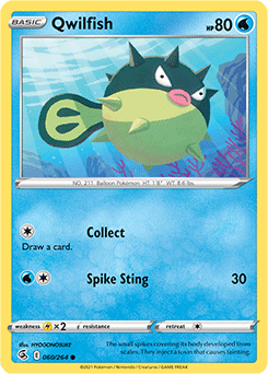 Common Pokémon card Qwilfish 60/264 from Fusion Strike expansion