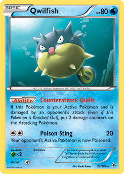 Qwilfish 21/106 Pokémon card from Flashfire for sale at best price