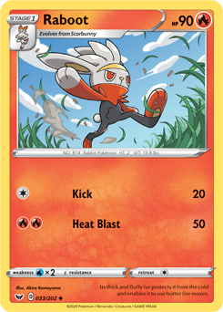 Raboot 33/202 Pokémon card from Sword & Shield for sale at best price