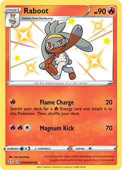 Shining Pokémon Pokémon card Raboot SV016/SV122 from Shining Fates expansion